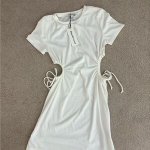 Elegant White Cut-Out Mini Dress